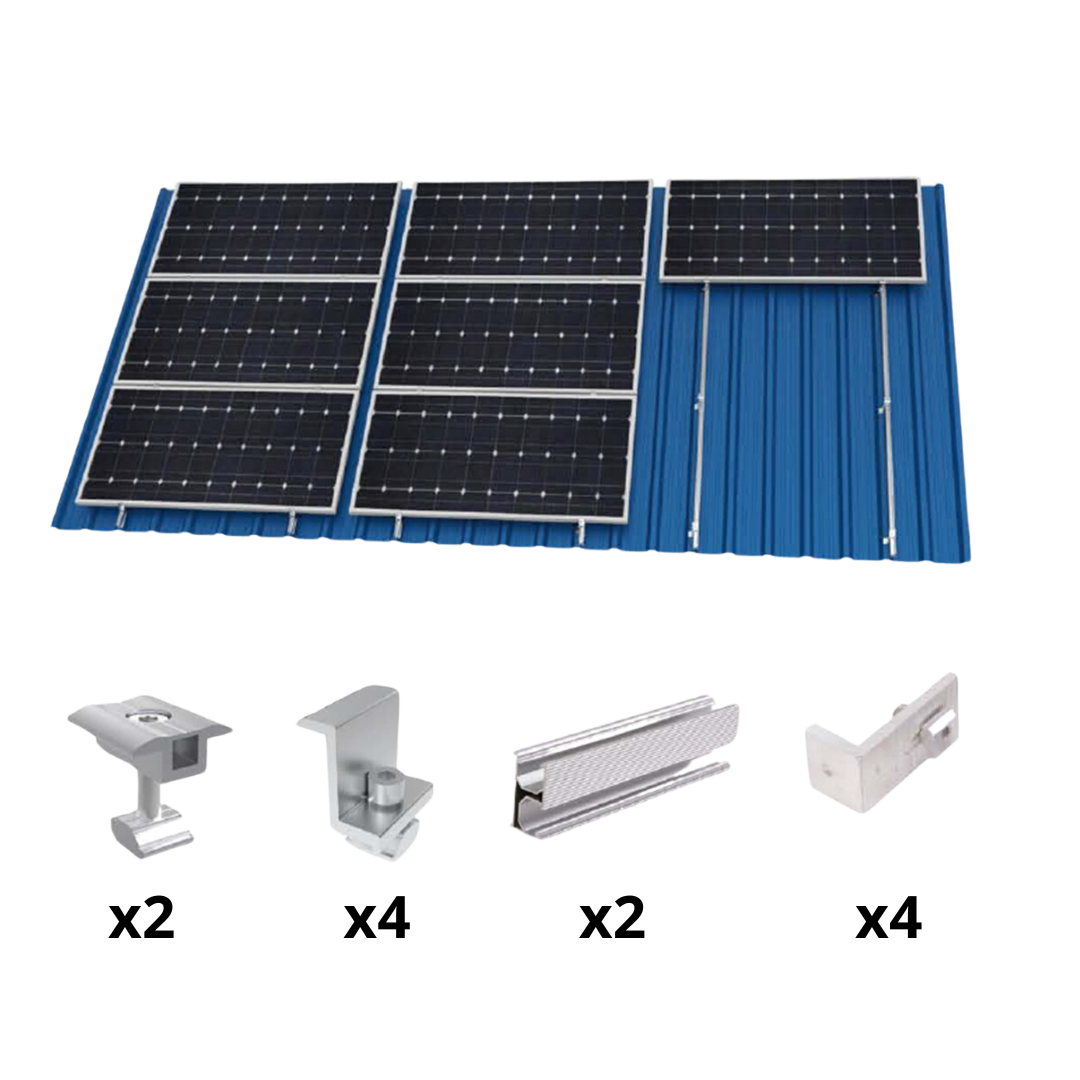 Kit estructura coplanar para 2 paneles